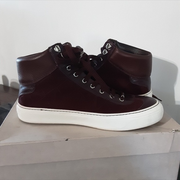 Mens Jimmy Choo Burgundy Tennis Shoes - Picture 1 of 8